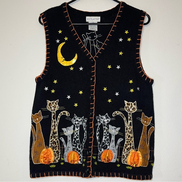 Jackets & Coats Halloween Spooky Cat Pumpkins Sweater Vest Poshmark